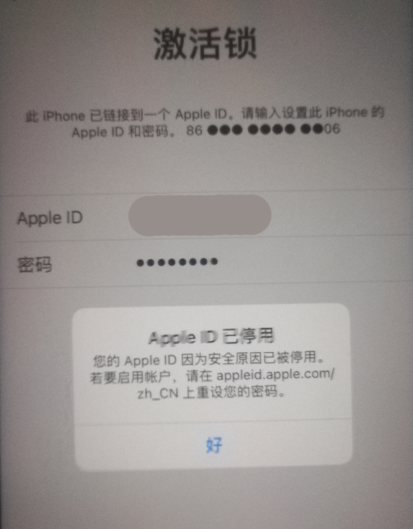 顺昌苹果手机维修分享iPhone 12 出现提示“Apple ID 已停用”怎么办 